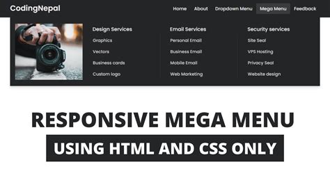 mega menu codepen|mega menu html css codepen.